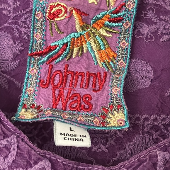 Johnny Was - Purple Embroidered Women's Top Large - Picture 9 of 11